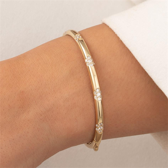 Taşlı 14 Ayar Altın Kelepçe