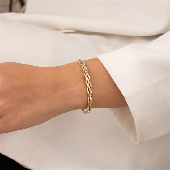 Taşlı 14 Ayar Altın Kelepçe