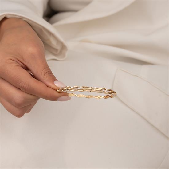 Taşlı 14 Ayar Altın Kelepçe