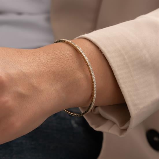 Taşlı 14 Ayar Altın Kelepçe