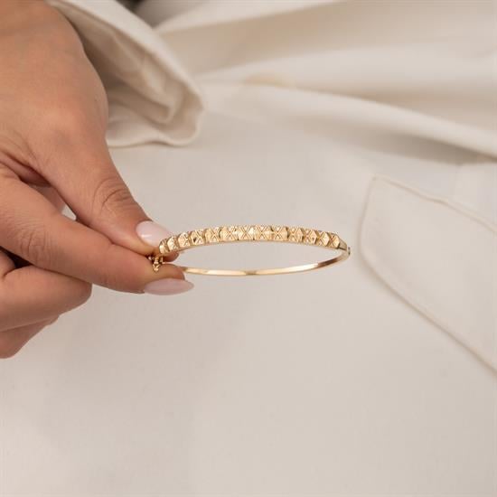 Taşlı 14 Ayar Altın Kelepçe