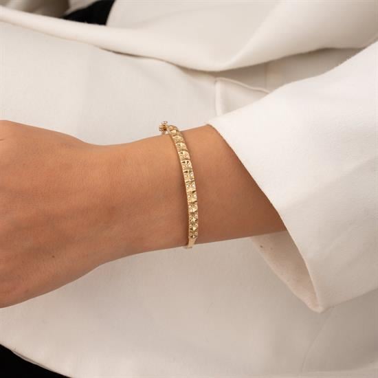 Taşlı 14 Ayar Altın Kelepçe