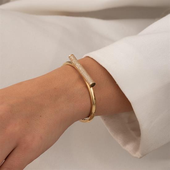 Taşlı Kelepçe 14 Ayar Altın