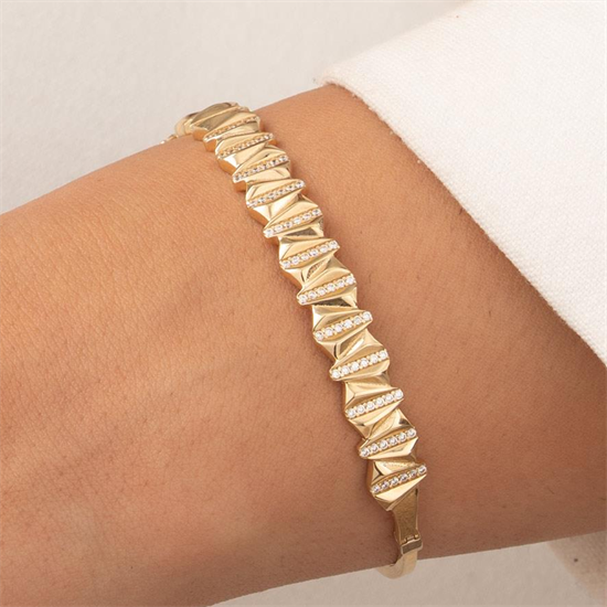 Taşlı 14 Ayar Altın Kelepçe