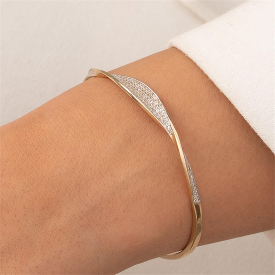 Taşlı 14 Ayar Altın Kelepçe