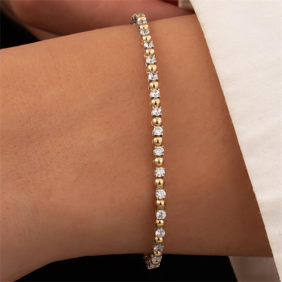 Taşlı 14 Ayar Altın Kelepçe