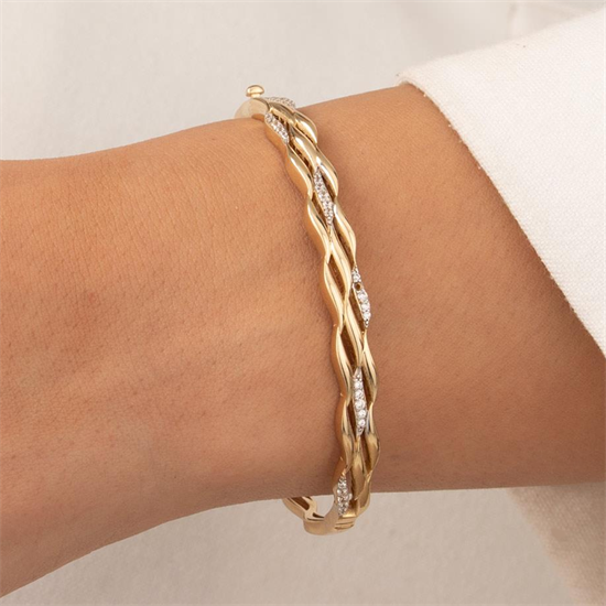 Taşlı 14 Ayar Altın Kelepçe