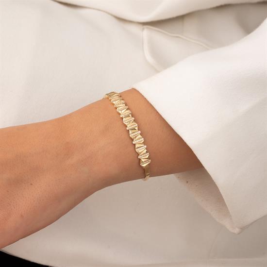 Taşlı 14 Ayar Altın Kelepçe