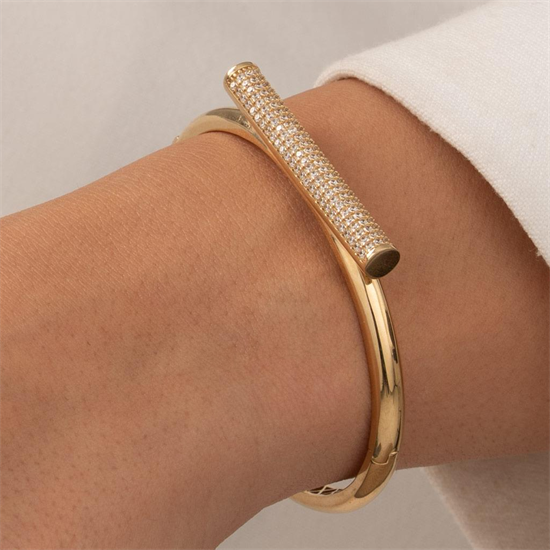 Taşlı Kelepçe 14 Ayar Altın