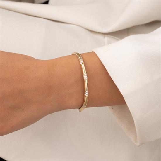 Taşlı 14 Ayar Altın Kelepçe