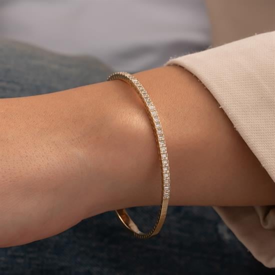 Taşlı 14 Ayar Altın Kelepçe