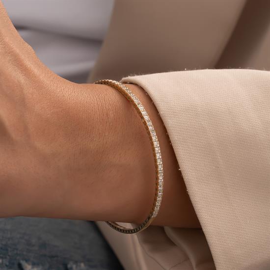 Taşlı 14 Ayar Altın Kelepçe