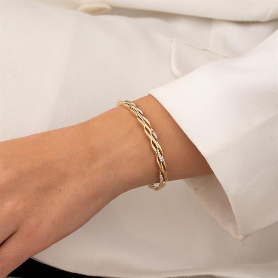 Taşlı 14 Ayar Altın Kelepçe