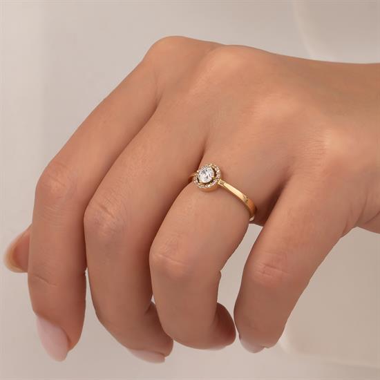 Taşlı 14 Ayar Altın Yüzük