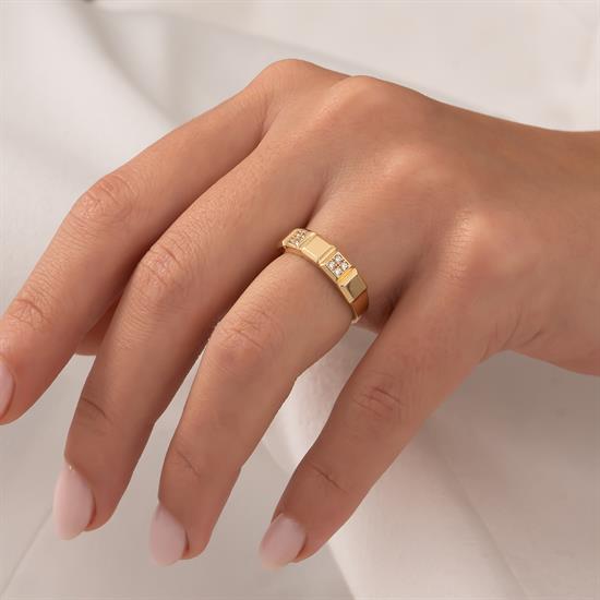 Taşlı 14 Ayar Altın Yüzük