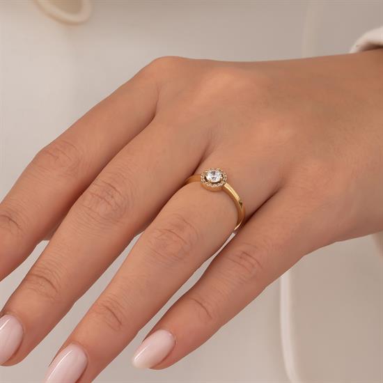 Taşlı 14 Ayar Altın Yüzük