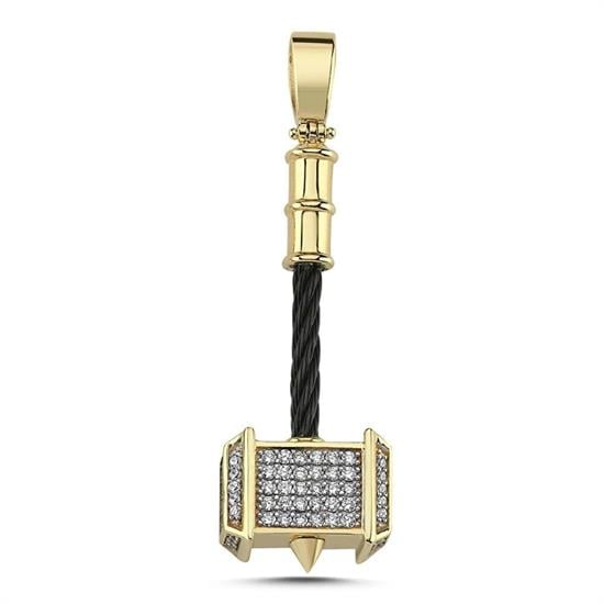 Taşlı 14 Ayar Kolye Ucu