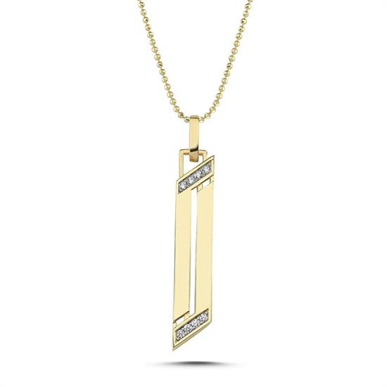 Taşlı 14 Ayar Kolye Ucu