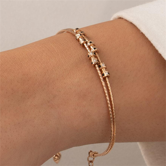 Taşlı 14 Ayar Rose Altın Kelepçe