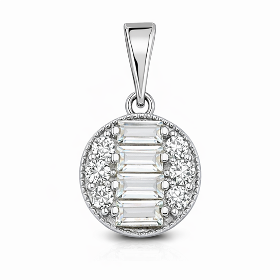 Taşlı Baget 14 Ayar Altın Kolye Ucu