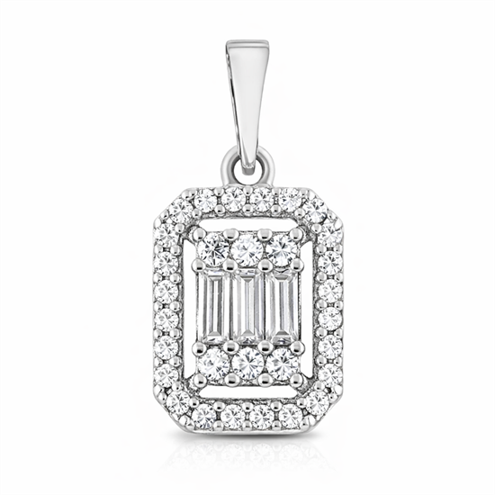 Taşlı Baget 14 Ayar Altın Kolye Ucu