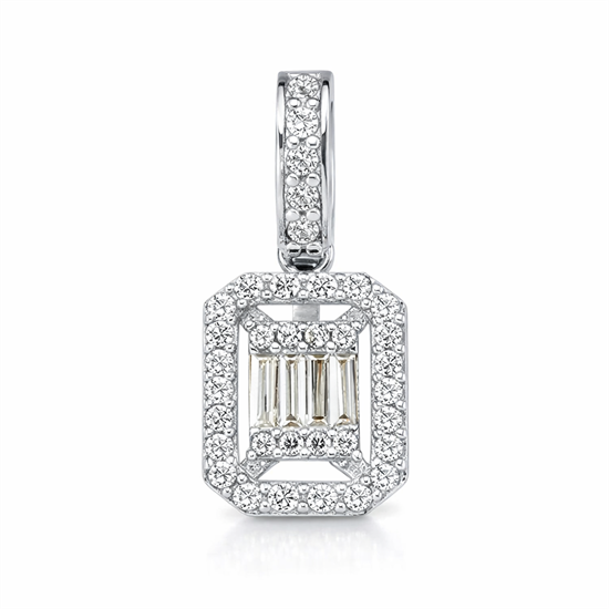 Taşlı Baget 14 Ayar Altın Kolye Ucu