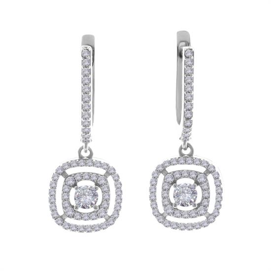 Taşlı Baget 14 Ayar Altın Küpe