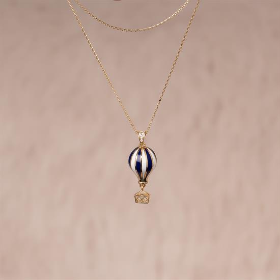 Taşlı Balon Kolye 14 Ayar Altın