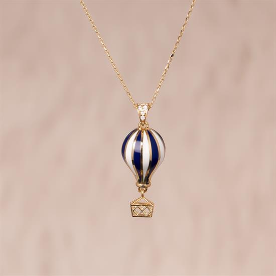 Taşlı Balon Kolye 14 Ayar Altın