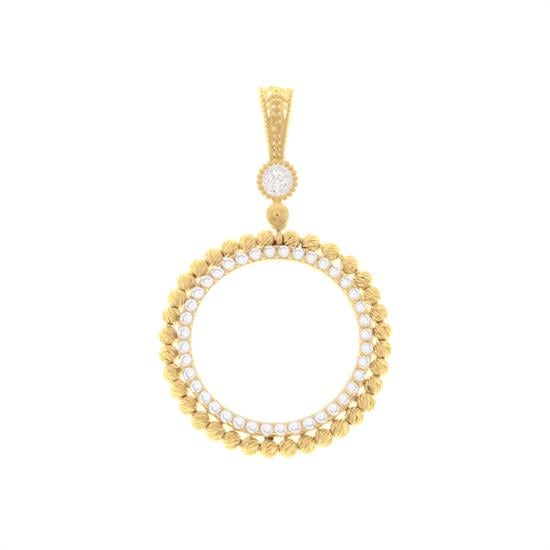 Taşlı Dorikalı Çeyrek Altın Çerçevesi 14 Ayar Altın