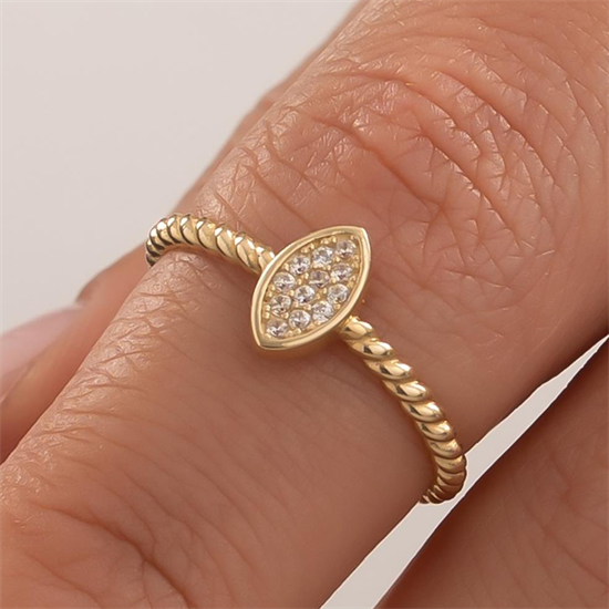 Taşlı Göz Model 14 Ayar Altın Yüzük