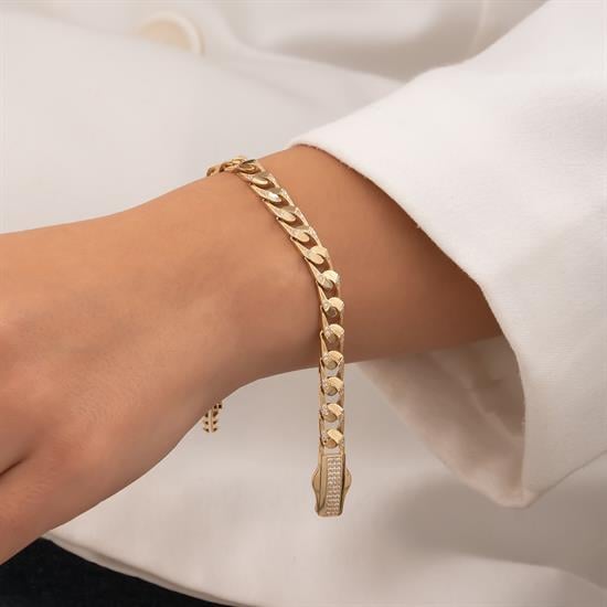 Taşlı Gurmet 14 Ayar Altın Bileklik