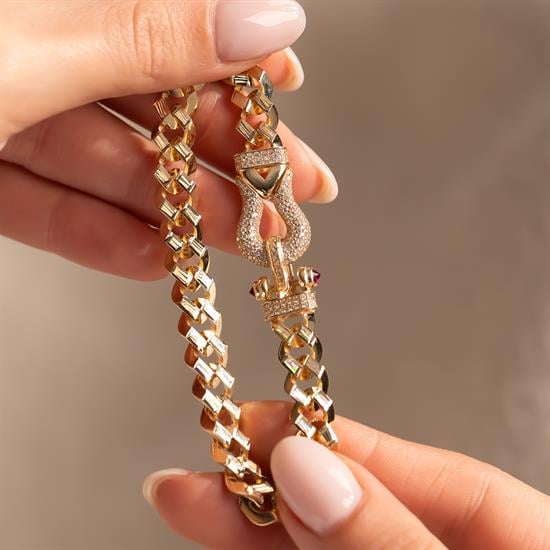 Gurmet Taşlı 14 Ayar Altın Bileklik