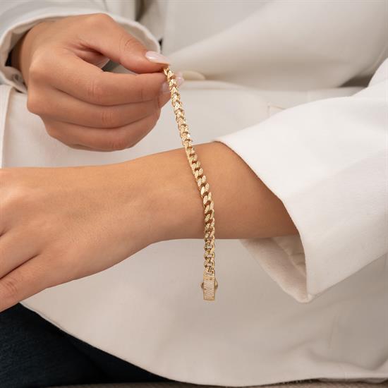 Taşlı Gurmet 14 Ayar Altın Bileklik