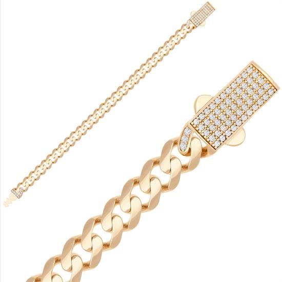 Taşlı Kilit Gurmet Spor Bileklik 14 Ayar Altın 6 Mm