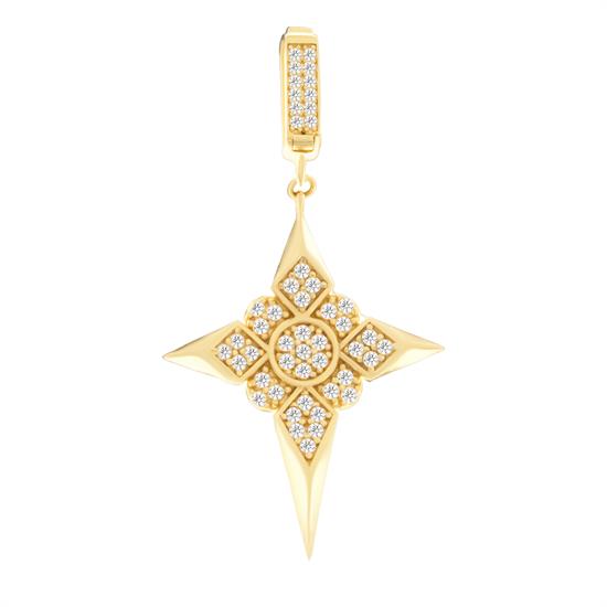 Taşlı Kutup Yıldızı 14 Ayar Kolye Ucu