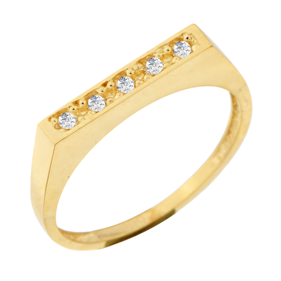 Taşlı Minimal 14 Ayar Altın Yüzük