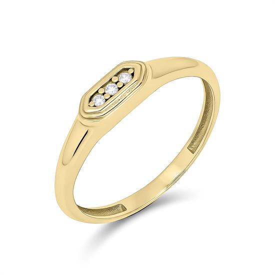 Taşlı Minimal 14 Ayar Altın Yüzük