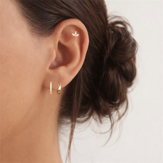 Taşlı Piercing 14 Ayar Altın