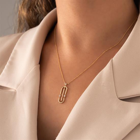 Taşlı Spor Kolye 14 Ayar Altın