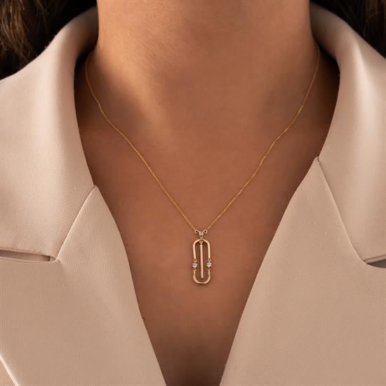 Taşlı Spor Kolye 14 Ayar Altın