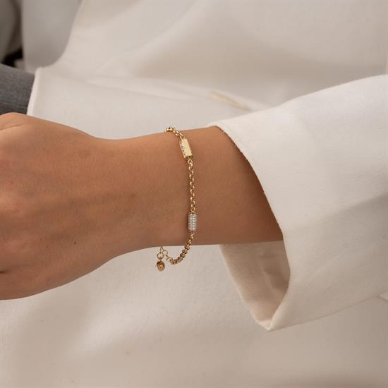 Taşlı Spor Model 14 Ayar Altın Bileklik