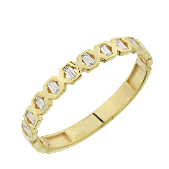 Baget Taşlı Spor Model 14 Ayar Altın Yüzük