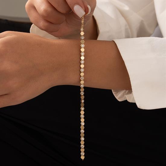 Taşlı Spor Model 14 Ayar Bileklik