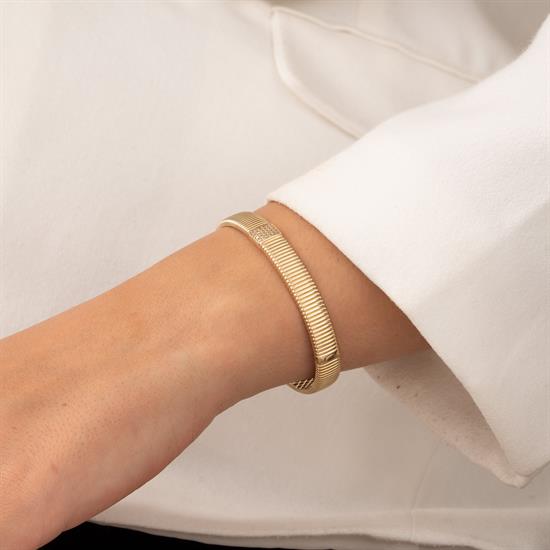 Taşlı Tasarım 14 Ayar Altın Kelepçe