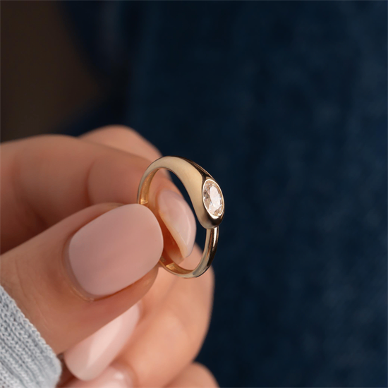 Taşlı Tasarım 14 Ayar Altın Yüzük