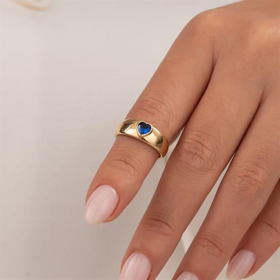 Taşlı Tasarım 14 Ayar Altın Yüzük