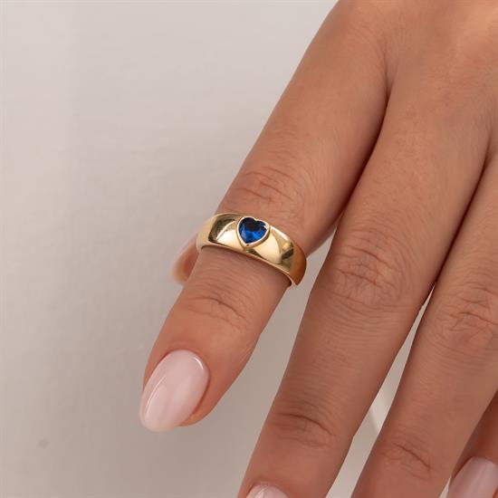 Taşlı Tasarım 14 Ayar Altın Yüzük