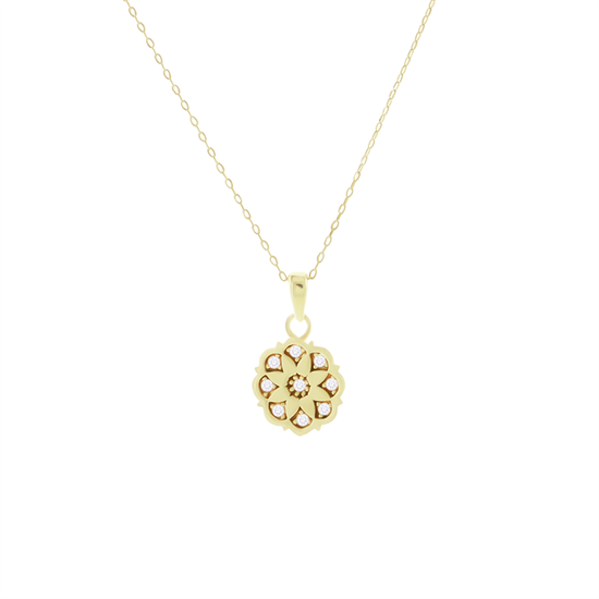 Taşlı Trend Model 14 Ayar Altın Kolye