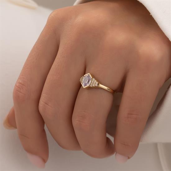 Taşlı Trend Model 14 Ayar Altın Yüzük